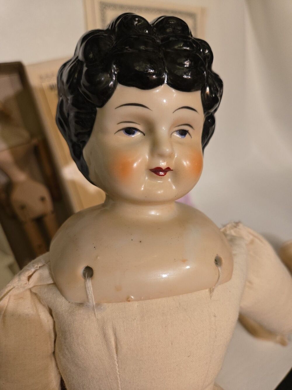 17" Porcelain Doll #5, Penny Wooden, Antique Bisque, Patterns, Doll Making Lot - Picture 4 of 12